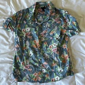 Cat & Jack Art Class Toddler Boy Floral Hawaiian Button Up Vacation Shirt 5T
